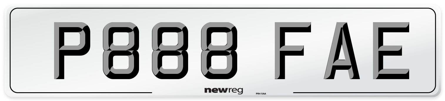 P888 FAE Number Plate from New Reg